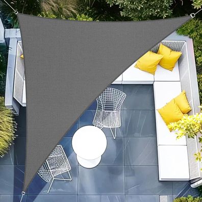 Sunnylaxx Sonnensegel Dreieckig 5x5x7m Anthrazit - Wasserdicht & 95% UV-Schutz
