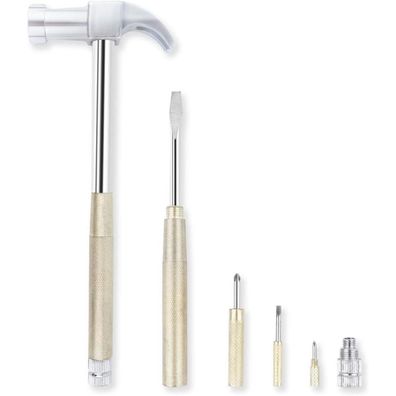 Aiyiben 6-in-1 Multitool Klauenhammer Set mit Schraubendrehern und Nagelabzieher