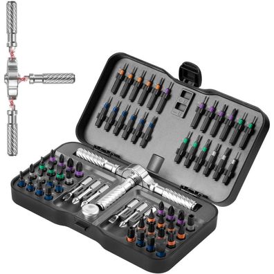 VMAN Ratschen Schraubendreher Set 66in1 Magnetisch S2-Stahlbits mit Biegsamer