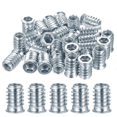 XxinXrong 80 Stück Einschraubmutter M8 x 20mm, Gewindeeinsätze für Holzmöbel