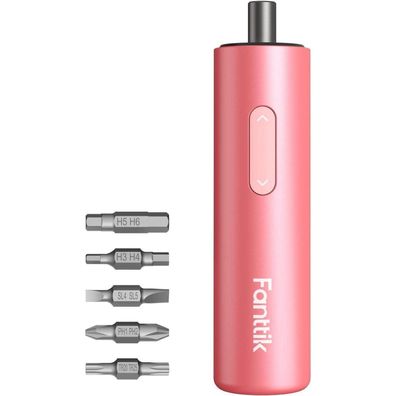 Fanttik NEX S1 Capsule Akkuschrauber, 5Nm Max, 320 U/min, LED-Licht, USB-C, Rosa