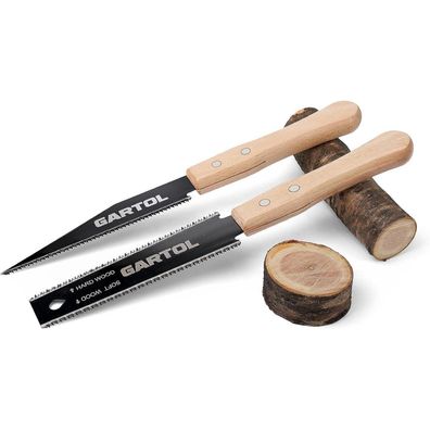 GARTOL Japansäge Set 2-tlg.: Ryoba Doppelkante & 6" Handsäge mit SK5 Klinge