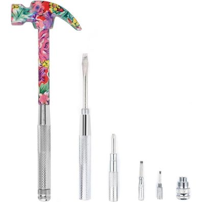 Aiyiben 6 in 1 Hammer & Schraubendreher Multitool Set mit Klauenhammer