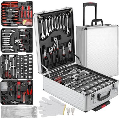 Tlgreen 799-teiliges Werkzeugkoffer-Set mit Aluminium-Trolley