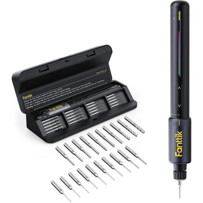 Fanttik K2 Nano Mini Bohrmaschine, 3,7V Elektro-Bohrstift mit 20 Bohrern und