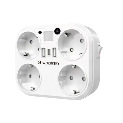 Wozinsky WRS-2B Steckdosenadapter 4x AC 3x USB Nachtlicht Weiß