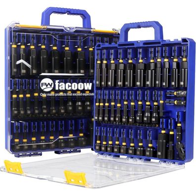 Facoow Magnetisches Stecknuss Set, 55 Teile, Metrisch & SAE, Nuss Adapter