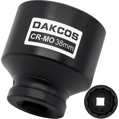 DAKCOS SW 38mm Vielzahn Nuss Schlagschrauber Nuss Kraft Stecknuss 12 Kant 1/2"