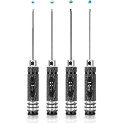 Gruiqrd 4-teiliges Sechskant Schraubendreher Set (1,5mm, 2mm, 2,5mm, 3,0mm) für