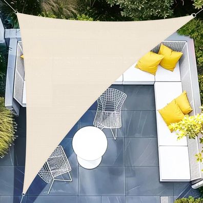 Sunnylaxx Sonnensegel Dreieckig 4x4x5.65m Wasserdicht Sonnenschutz Helles Khaki