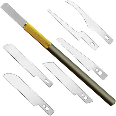 ABEST Mini Handsäge mit 12 Modelliermessern - Hobby & Heimwerker Werkzeugset