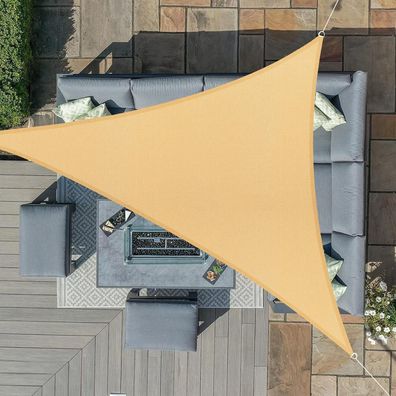 Sunnylaxx Sonnensegel Dreieckig 5x5x5m Wasserdicht Sand mit 95% UV-Schutz für