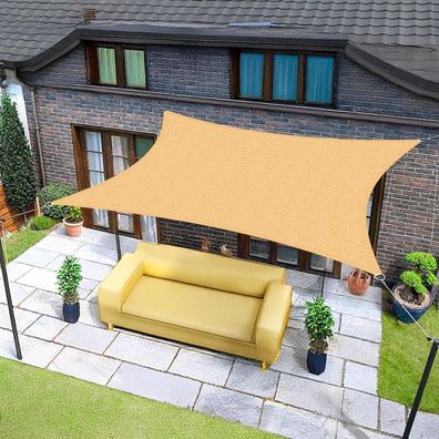 Sunnylaxx Sonnensegel Quadrat 3x3m Color Sand, 95% UV-Schutz für Garten und