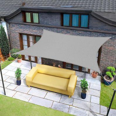 Sunnylaxx Sonnensegel Rechteckig 3x4,5m Grau - Wasserdichter Sonnenschutz mit