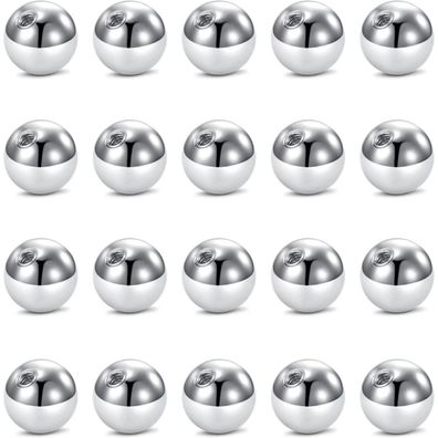 FECTAS 20er Piercing Ersatzkugel Set aus Chirurgenstahl, Silberfarben, für