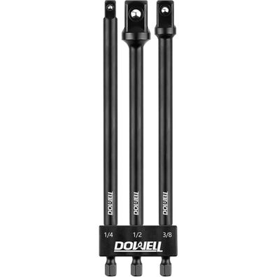 DOWELL Schlagfeste Stecknussadapter-Set Verlängerungsbit, 3-teilig, 6 Zoll, für