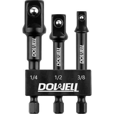 DOWELL Impact Grade Steckdosen-Adapter-Set Verlängerung 1/4", 3/8", 1/2"