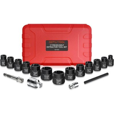 Getlitool 17-teiliger Schraubenausdreher Satz 3/8" Linksausdreher für