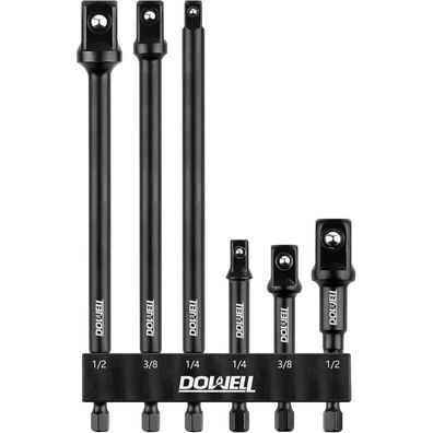 DOWELL Verlängerungsbit-Set 6-teilig, 3" & 6" Zoll, 1/4", 3/8", 1/2" Antrieb