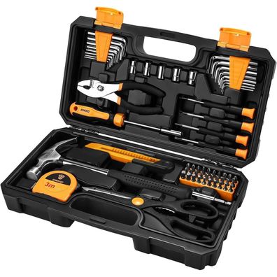 Dekopro Werkzeugkoffer 62-teilig, Universal Handwerkzeug Set für Haushalt
