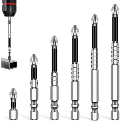 FIGCY Hochmagnetisches PH2 Bit-Set für Elektroschrauber, 6 Größen (25-150L)