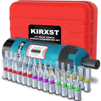 KIRXST Drehmoment Schraubendreher 1/4 Zoll, 1-8 Nm, 31-tlg. für Fahrrad