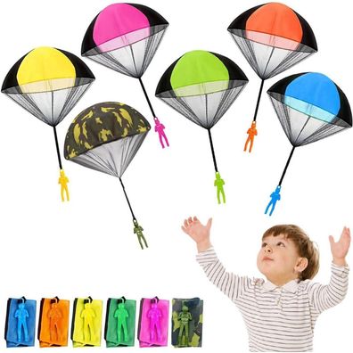 Jiosdo Fallschirm Spielzeug Kinder, 6 Stück Fallschirmspringer Outdoor Spiele
