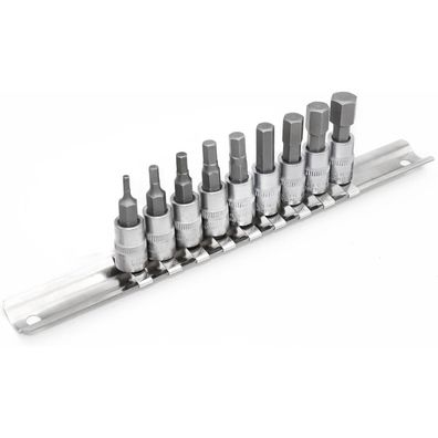DAKCOS Bit Einsatz Nusssatz 1/4" Antrieb, CR-V Nüsse, S2 Bits, Zollgrößen