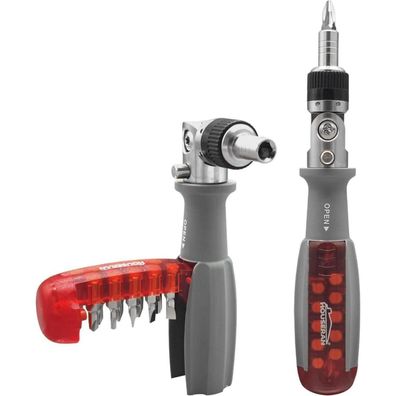 Houseran 10-in-1 Ratschenschraubendreher mit verstellbarem Griff und Bits