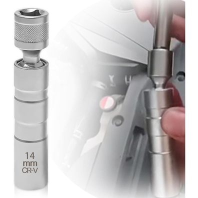 TUZHE Magnetischer Zündkerzenschlüssel 14mm Universal Flexibel Werkzeug zum