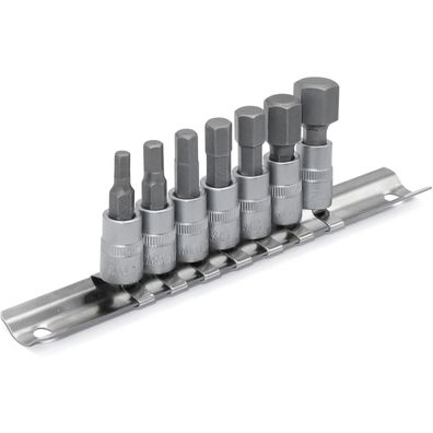 DAKCOS Bit Einsatz Nusssatz 1/4" Innensechskant, CR-V/S2 Stahl, 4-12mm