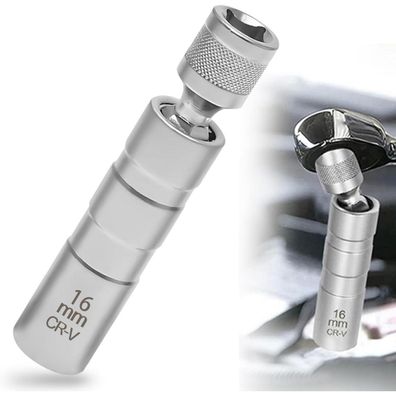TUZHE Zündkerzenschlüssel 16mm Magnetisch, Flexibel, Universal - Werkzeug für