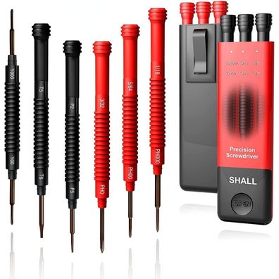 SHALL 6-tlg. Präzisions-Schraubendreher-Set mit Etui - 12 magnetische