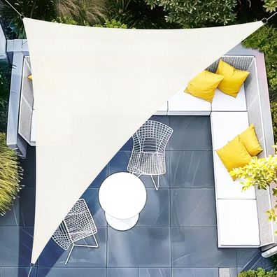 Sunnylaxx Sonnensegel Dreieckig 3x3x4,25m, Wasserdicht, Sonnenschutz, Creme