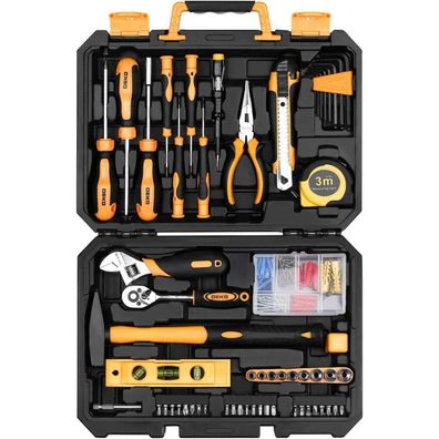 DEKO Werkzeugkoffer 138-tlg. Universal bestückt mit Handwerkzeugen für
