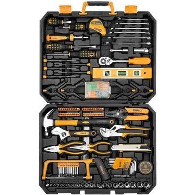 DEKO Werkzeugkoffer 228-teilig gefüllt für Haushalt und Garage