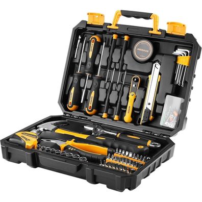 DEKO 100-teiliges Werkzeugkoffer Set für den Haushalt und Heimwerker, inkl