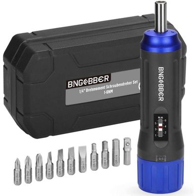 Bingcobber Drehmomentschrauber Set 1-6 Nm, 12tlg. mit Koffer für