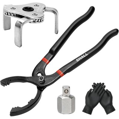 Shall Ölfilterschlüssel-Set, 12 Zoll Ölfilterzange 3-Backen, verstellbar