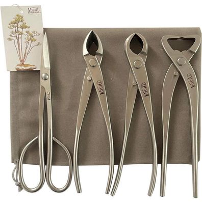 VOUIU 4-teiliges Bonsai-Werkzeug-Set mit Konkavschneider, Knaufschneider