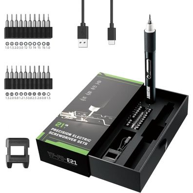 JAKEMY Mini Elektro-Schraubendreher E21-A Set mit 20 Bits, einstellbares