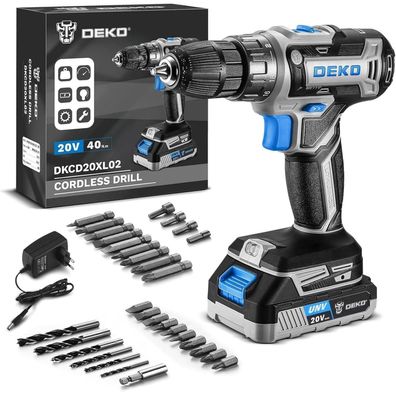 Dekopro 20V Akku-Bohrschrauber Set für Frauen mit Akku und Ladegerät, blau