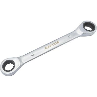 DAKCOS 2 in 1 Ratschenschlüssel 13x15mm, Doppel Ratschenringschlüssel aus CR-V