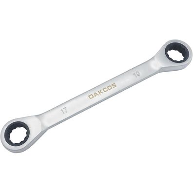 DAKCOS 2 in 1 Ratschenschlüssel 17x19mm Doppel Ratschenringschlüssel aus CR-V