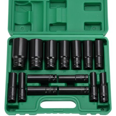Nutmanel 15tlg 1/2" Schlagschrauber Nüsse Set, 8-32mm Sechskant