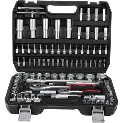 Hseamall Steckschlüsselsatz 108-teilig mit 1/4" und 1/2" Umschaltknarre