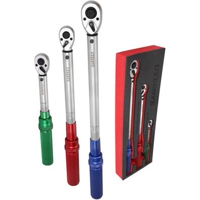 Uyecove Drehmomentschlüssel Set 3-teilig (1/4", 3/8", 1/2") 5-25Nm, 20-120Nm