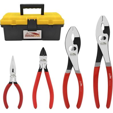 Houseran 4-teiliges Zangen-Set aus Kohlenstoffstahl mit Spitzzange