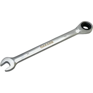 DAKCOS Kombi-Ratschenschlüssel 11mm - Metrischer Ringmaulschlüssel aus CR-V mit