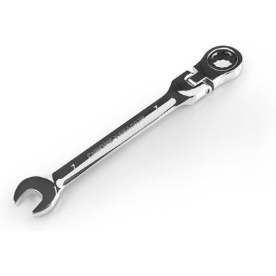 Egofine 7mm Ratschenschlüssel mit flexiblem Kopf, 12-Punkt-Box-Ende, CR-V Stahl